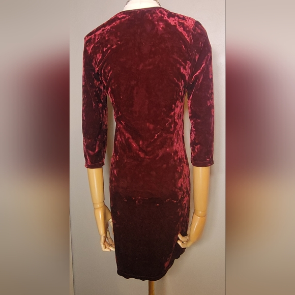 Vintage 1990's Hot Kiss Crushed Velvet Mini Dress, size M - Picture 4 of 6